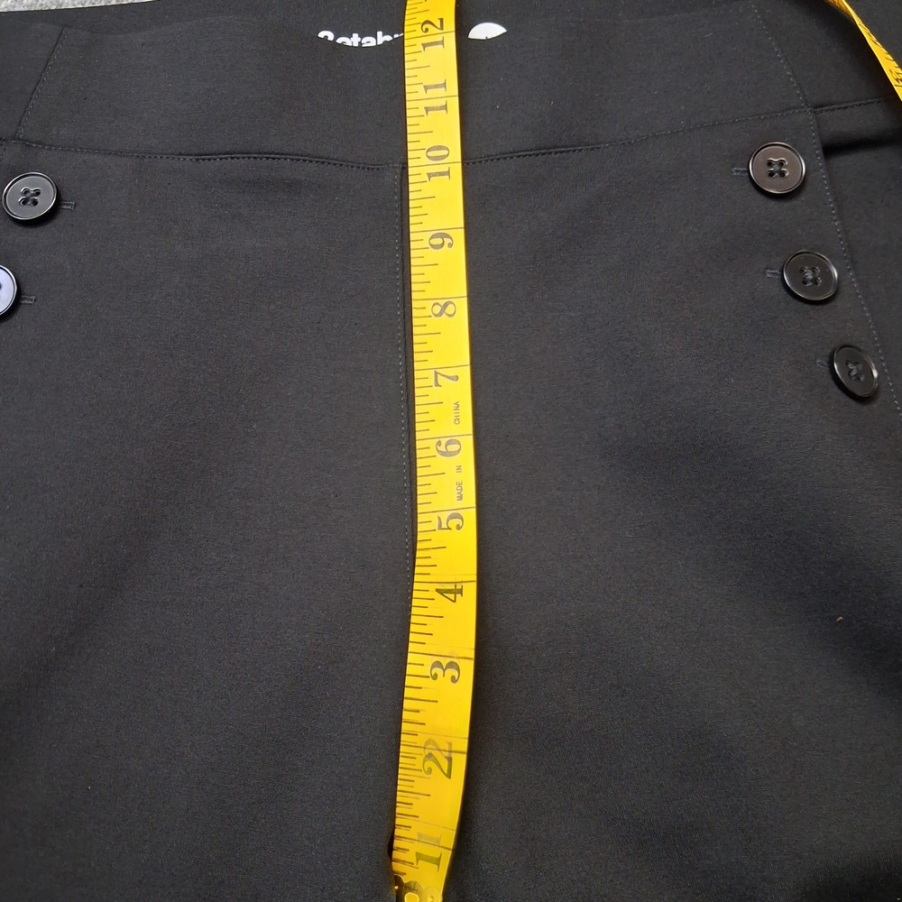 Betabrand Dress Pant Yoga Pant Black Sailor Button Pull On Bootcut Womens Sz L - Picture 6 of 13